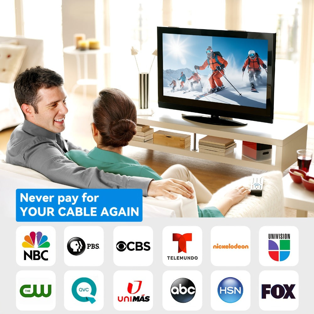 Long Range 250 Mile TV Antenna 4K 1080P – USB Powered, 180° Rotatable, Magnetic Base, Indoor & Outdoor, Smart & Legacy TVs, Home Car RV, HDTV-09 MAX