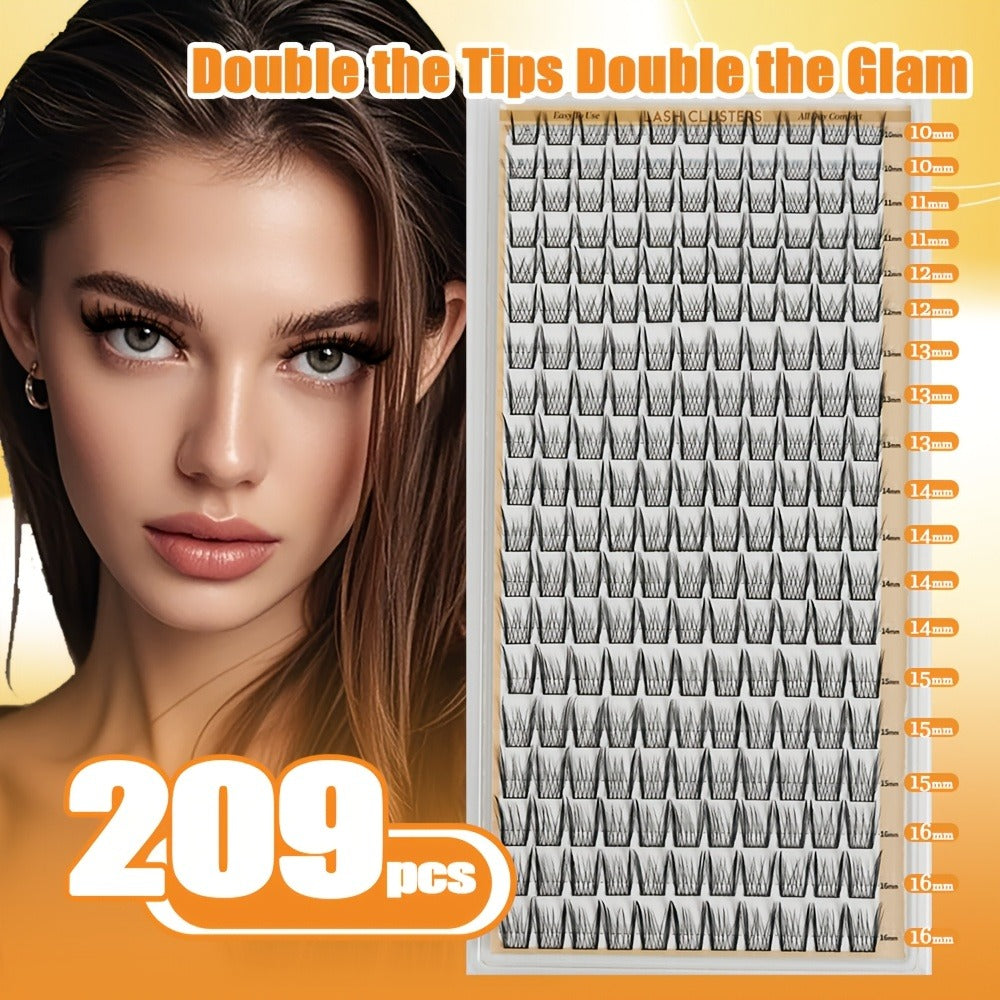 Gift-Ready Fluffy Wispy Lash Clusters Kit with Gift Bags — Manga & Fairy Top & Bottom Clusters, Natural Volume, Long-Lasting Reusable, 209–1993pcs Options, Beauty Gift for Women