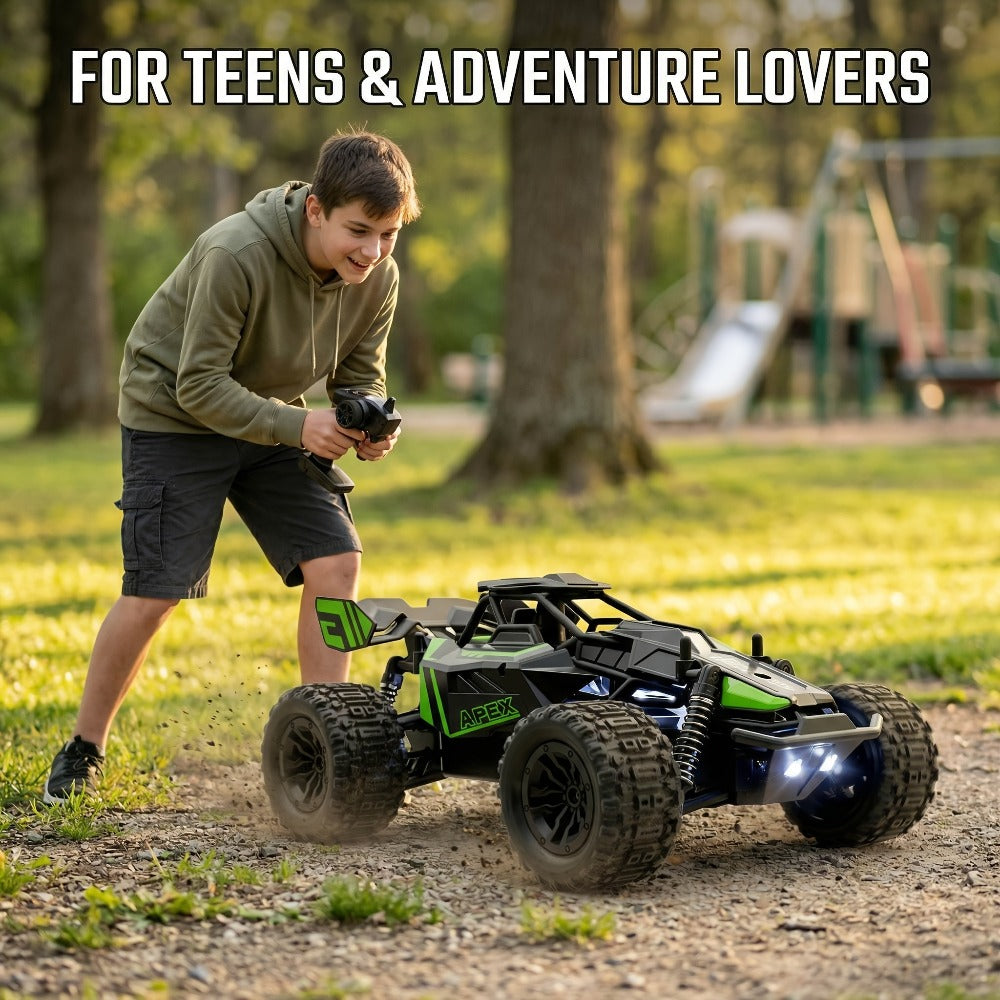 RC Monster Truck 1:20 Scale 4WD with LED Headlights, 2.4GHz All-Terrain Off-Road