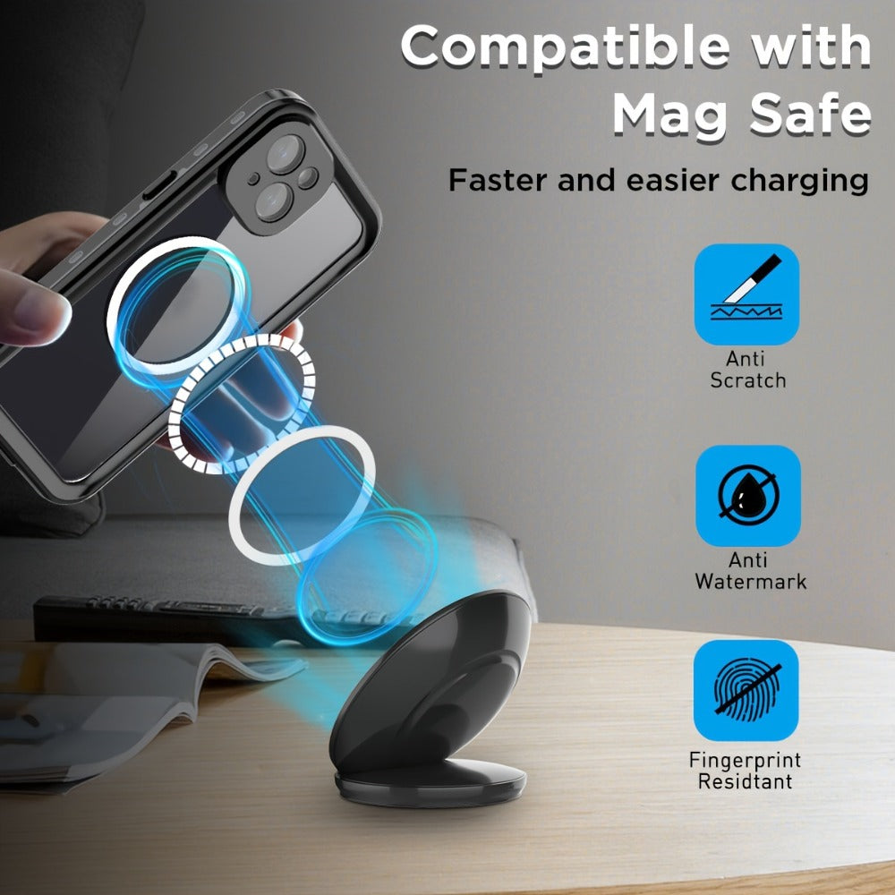 Heavy Duty iPhone Case with Built-In Screen Protector MagSafe Compatible for iPhone 16 Pro Max 16 Pro 15 Pro Max 15 Pro 15 Plus 15 – Shockproof Waterproof Hybrid Cover with Lanyard