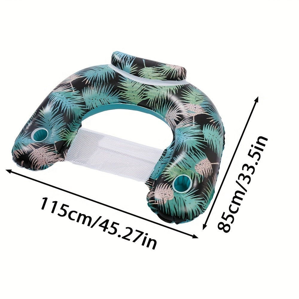 Pool Noodle Sling Chair 3-Pack for Adults – Striped Inflatable Floating Lounger Chair for Swimming Pool Lake Beach River, Ergonomic Water Hammock Seat for Group Pool Party Summer Fun