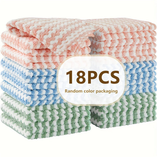Microfiber Cleaning Cloths, Knit-Texture Reusable Kitchen Cloths, 18-Pack