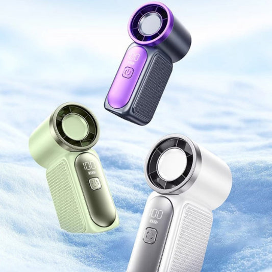Turbine Fan Mini Handheld High Speed 100-Speed Wind Cannon USB Rechargeable Portable Outdoor Cooling Fan Compact Personal Fan for Travel Camping Sports