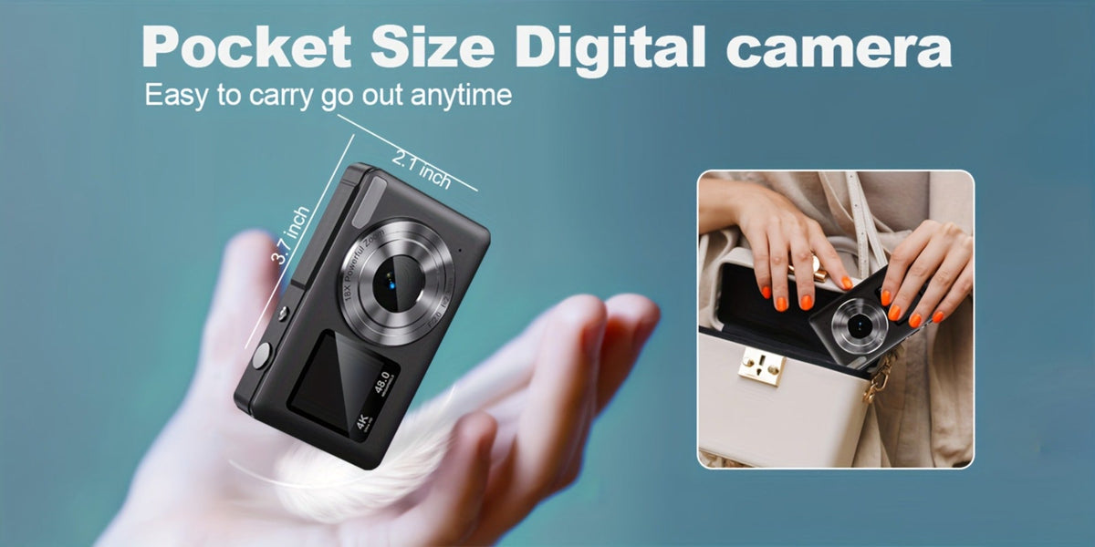 4K Dual Screen Digital Camera 18X Zoom Vlogging Camera with Anti-Shake 64GB Card & 2 Batteries – Selfie Point and Shoot Camera Gift for Friends Family