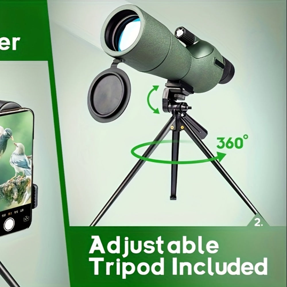 25-75x60 Spotting Scope with Tripod, Carrying Bag & Smartphone Adapter | High-Power Variable Zoom Scope for Target Shooting, Hunting, Bird Watching & Outdoor Sports – Best Gift for Dad