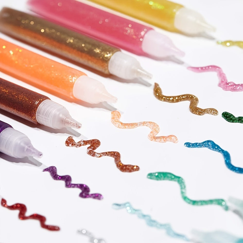Glitter Glue Pens, 30 Count, 15 Colors, Washable Extra-Fine Gel