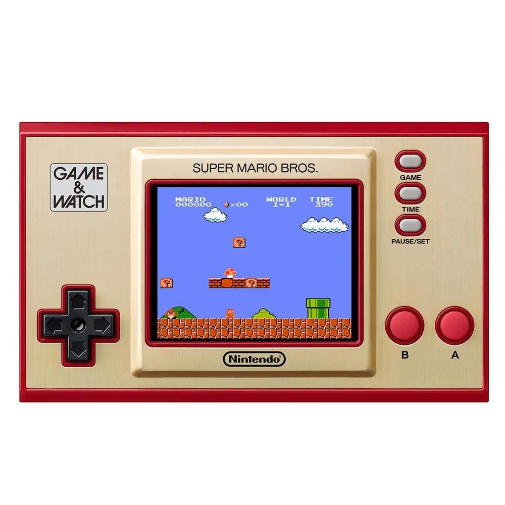 Game & Watch Super Mario Bros. Limited Edition Golden Handheld with Super Mario Bros., The Lost Levels & Ball – 2.36" Color Screen, 35 Clock Animations, Nintendo Retro Collectible
