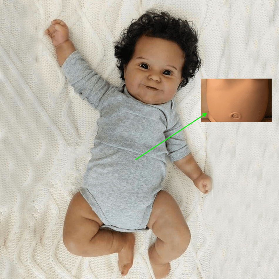 20-Inch Maddie Black Reborn Baby Doll with Soft Vinyl Body