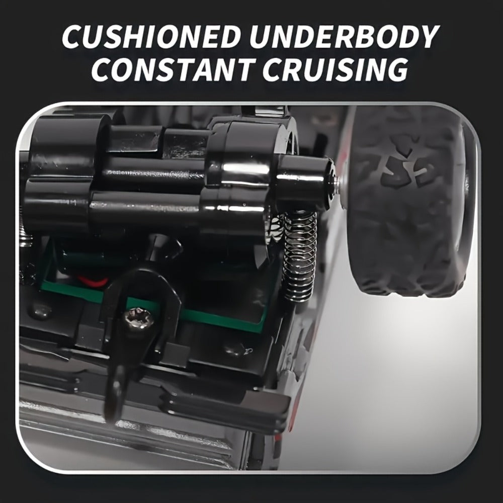 Mini RC Car – 1/64 Scale Alloy Off-Road Monster Truck with 2.4GHz Remote & Shock Absorbers