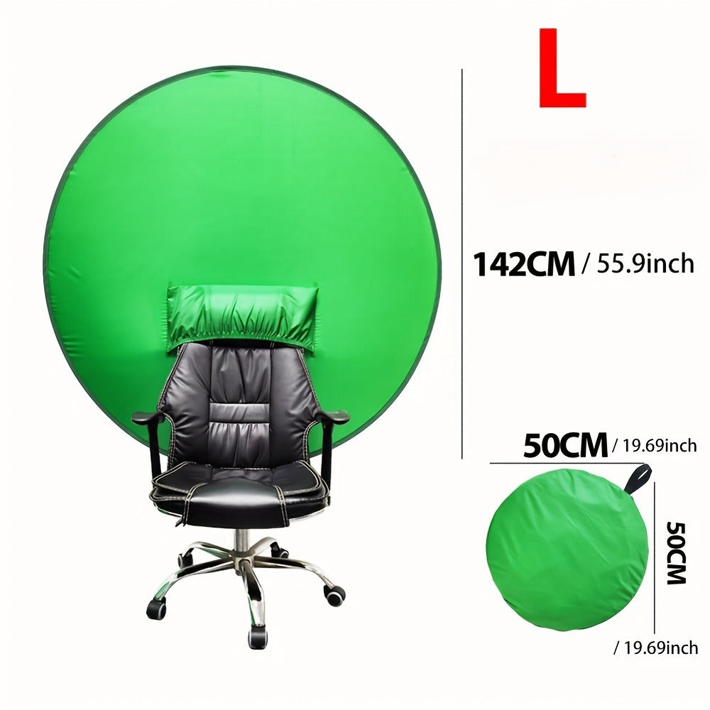 Chair Mount Green Screen Backdrop Collapsible Chroma Key Background for Streaming Vlogging Video Calls Zoom Portable Wrinkle-Resistant Polyester Easy Setup for Home Studio Content Creators