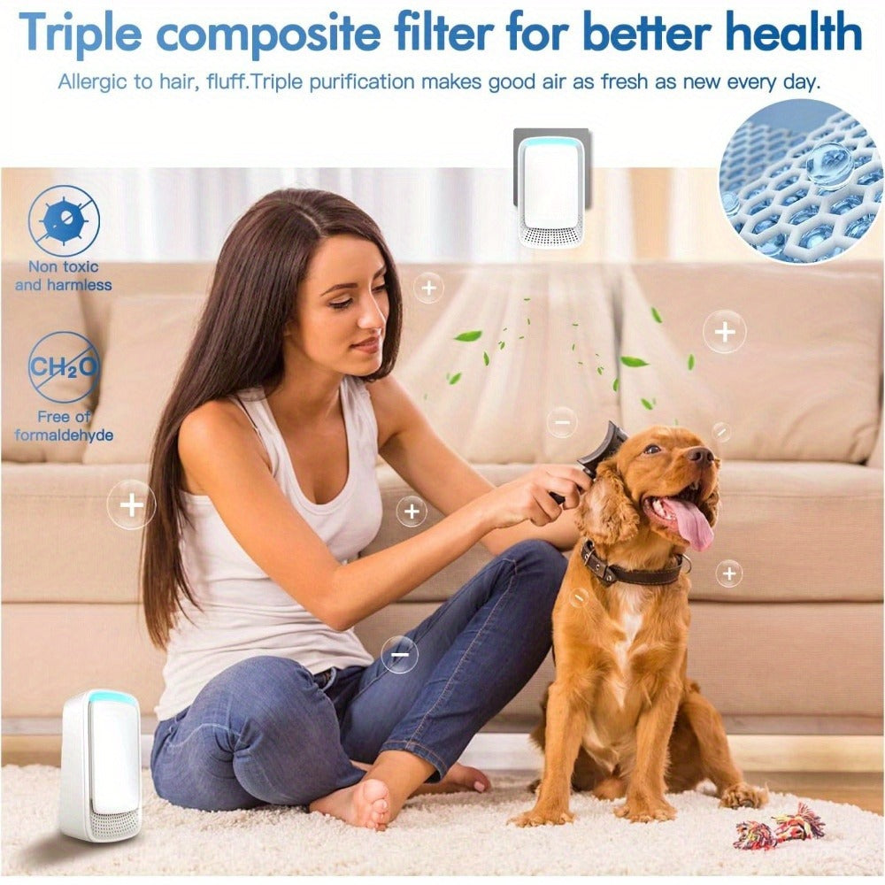 Plug-In Air Purifier Ionic – Filterless & Silent Odor Neutralizer for Home, Pets, Office & Gym, Compact 24/7 Fresh Air, Zero Maintenance, Space-Saving Design, Ideal Gift (2 or 6 Pack)