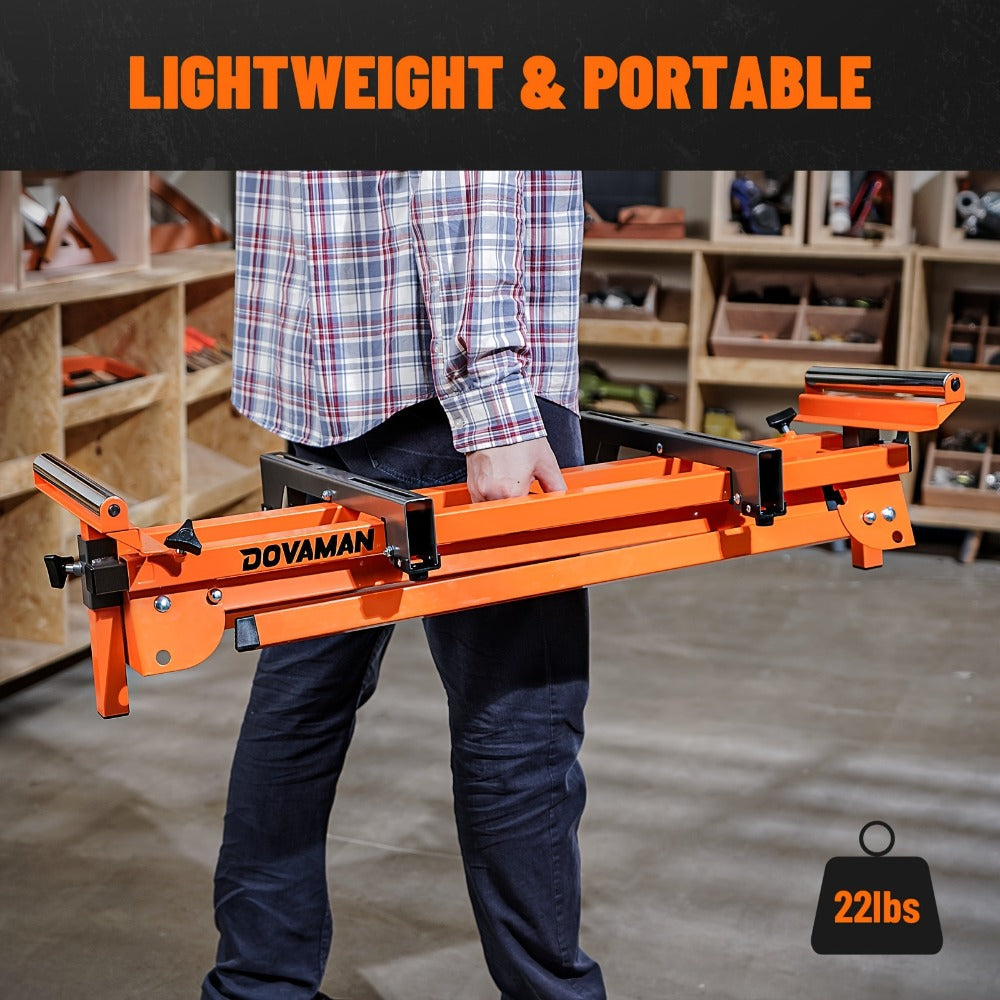 Miter Saw Stand with 78-1/8" Sliding Rail – 3-Step Quick Fold, 22LB Lightweight, 330LB Capacity, Universal Fit for DeWalt Makita Bosch & Most Miter Saw Brands