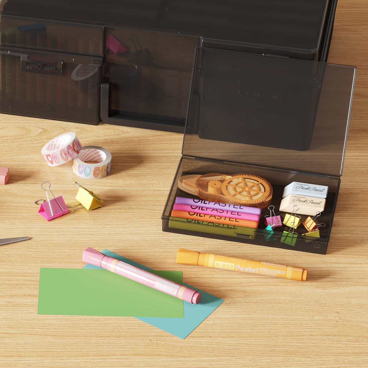 4x6 Photo Storage Box with 14 Inner Photo Keeper Cases Holds 1400 Photos Clear Plastic Photo Organizer with Lids Label Stickers BPA-Free for Cards Pictures Stamps Craft Office Supplies