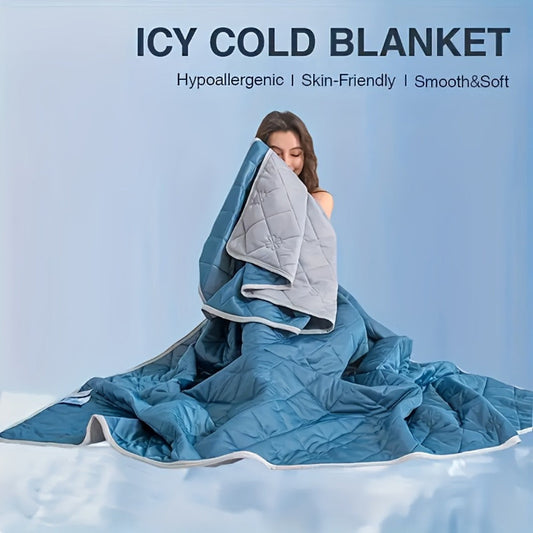 Cooling Blanket, Lightweight Breathable Knit in Light Violet or Light Green