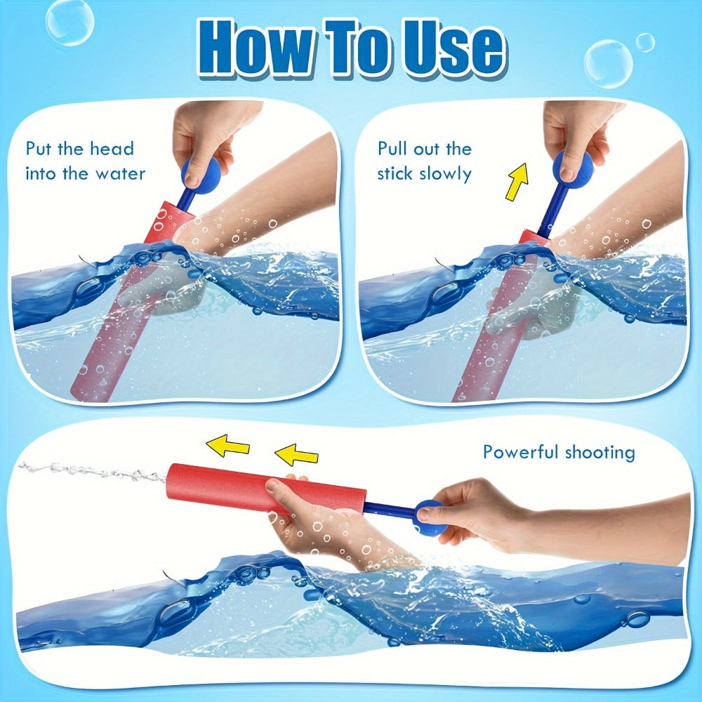 Squirt Water Gun Bulk Pack for Kids, Foam Shaft Soaker Blasters in 6, 12 or 18 Count