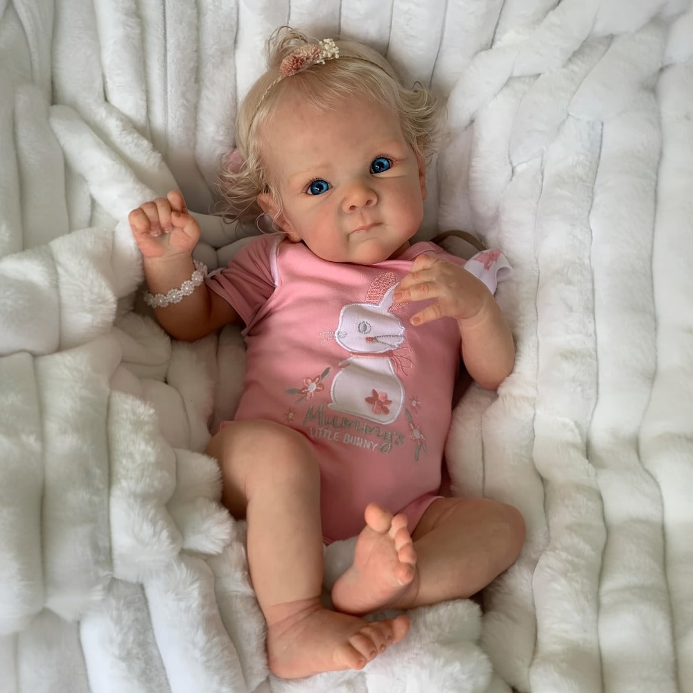 16-Inch Reborn Baby Doll with Rooted Hair and Soft Cloth Body