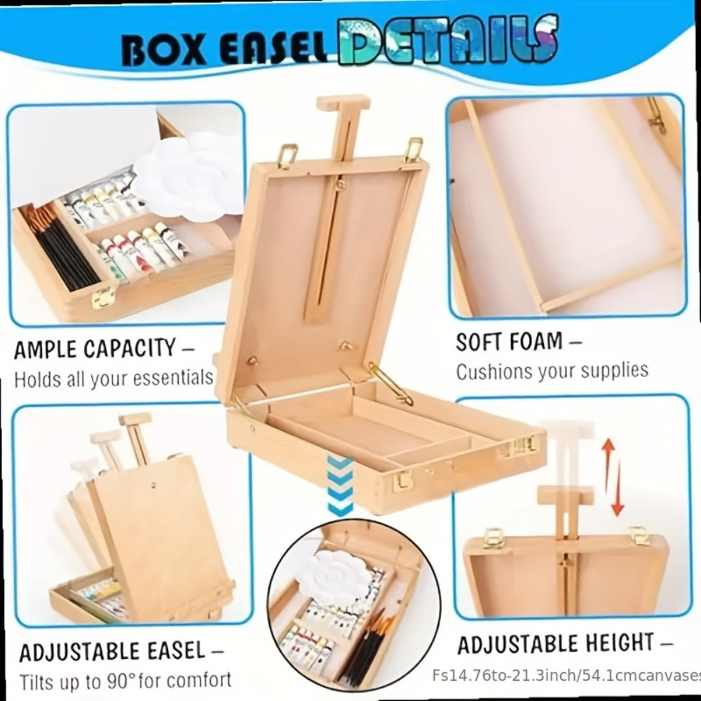 Plein Air Painting Set, 14 Pieces with Portable Sketch Box and Tabletop Easel