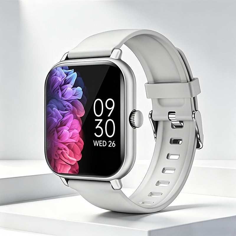 Smart Watch with Remote Photo Control & HD Voice Calling, Large Screen Unisex Smartwatch, Message Notifications, Multiple Sport Modes, Heart Rate Sleep Tracker, Compatible with iPhone & Android – Black Pink Silver Gold 5 Colors