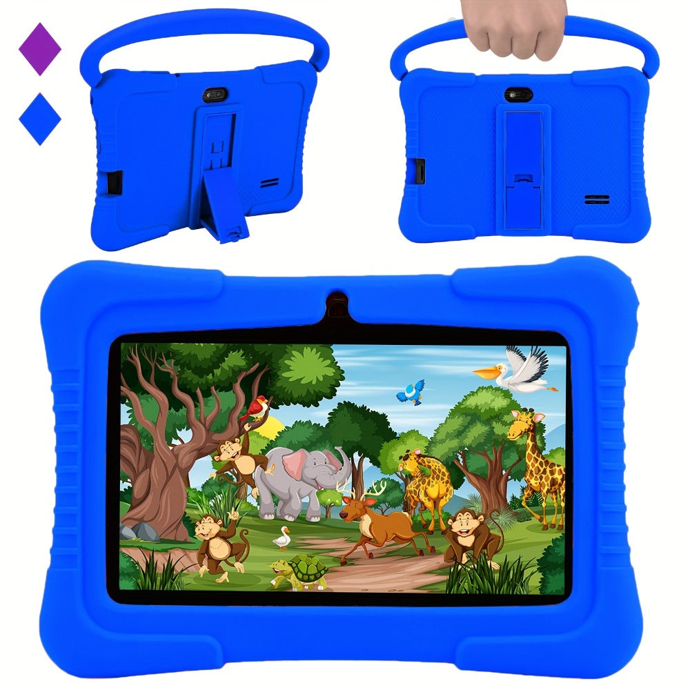 Veidoo 7 Inch Kids Tablet with Drop-Proof Silicone Cover – Eye Protection Screen, WiFi, 2GB RAM 16GB/32GB ROM, Dual Camera, Educational Games, Parental Control, Android Tablet Pink Blue Purple