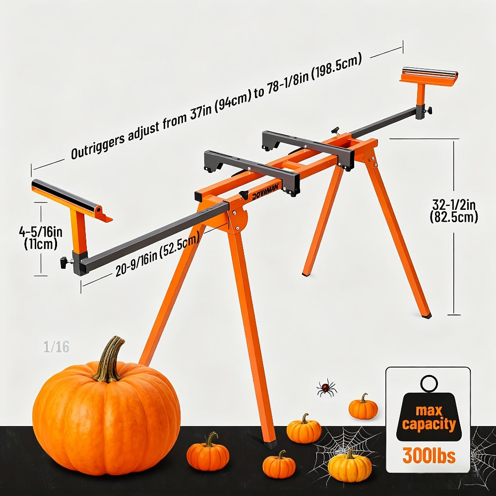 Miter Saw Stand with 78-1/8" Sliding Rail – 3-Step Quick Fold, 22LB Lightweight, 330LB Capacity, Universal Fit for DeWalt Makita Bosch & Most Miter Saw Brands