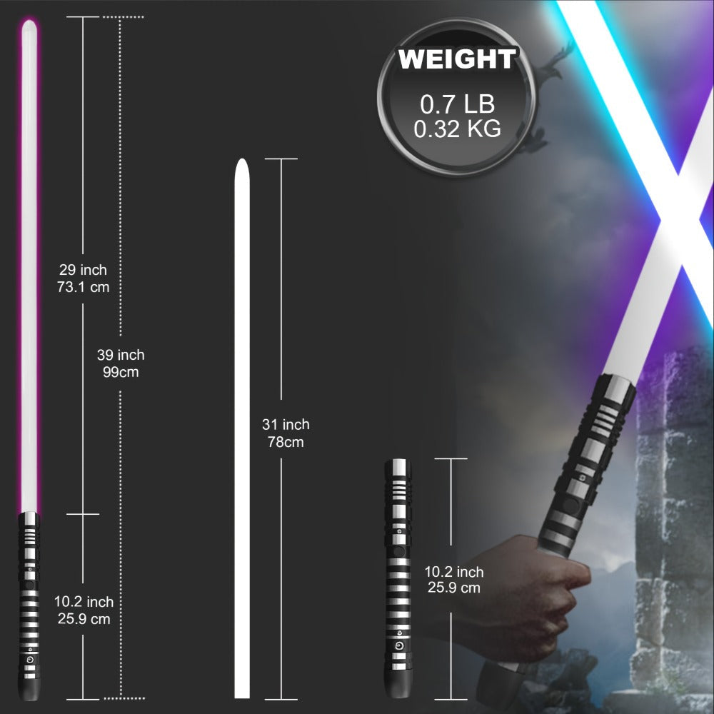 RGB Light-Up Saber Toy, Dark Phantom Style with 16 Colors and Sound Effects