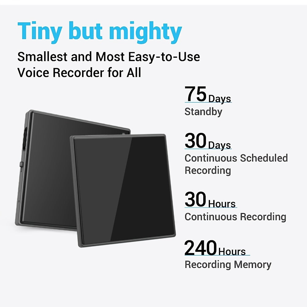 Voice Activated Recorder with AI Noise Reduction, 3072Kbps HD Audio Quality, 64GB Storage Up to 4000 Hours, Magnetic Mini Spy Recorder for Lectures Meetings Interviews Journalists Students