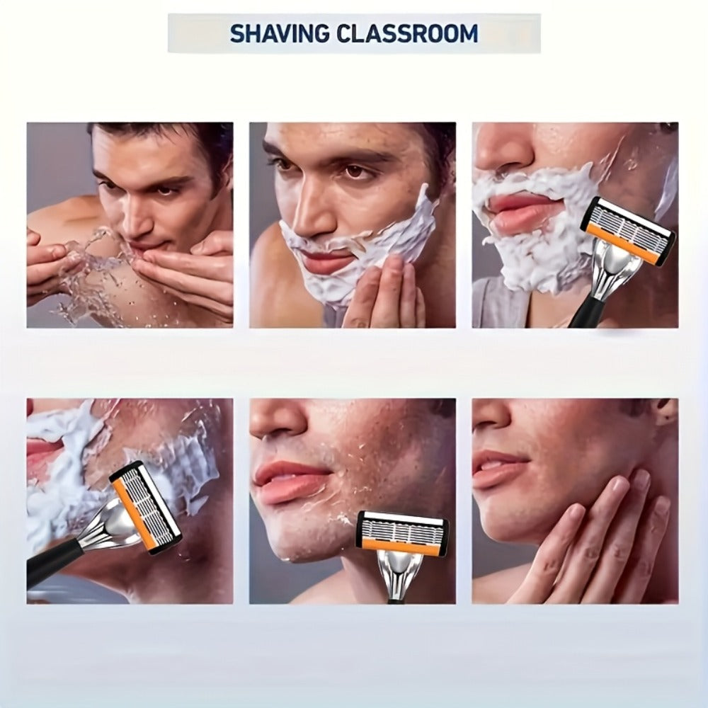 Safety Razor Kit 2 Handles 72 Double Edge Replacement Blades - Classic Wet Shaving Razor Set with Non-Slip Ergonomic Grip for Close Clean Shave Men Face Neck Head Body Grooming