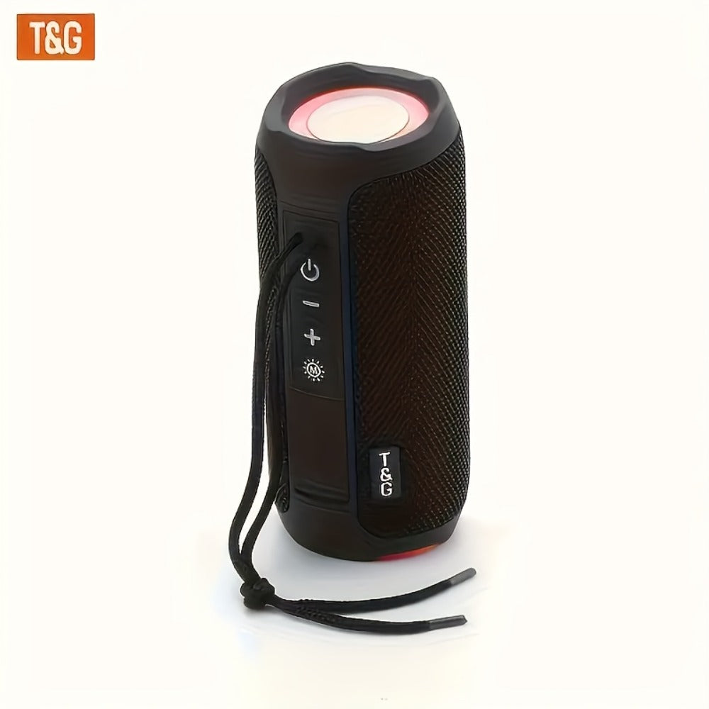 TG227 Portable Bluetooth Speaker with LED Breathing Light, TWS Stereo Sound, USB-C Rechargeable, Wireless Speaker for Outdoor Camping, Hiking, Gatherings