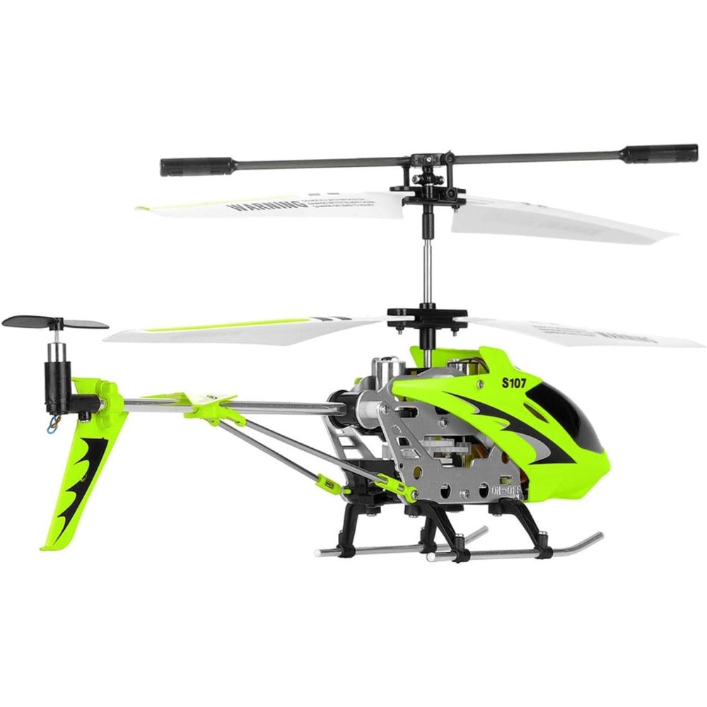 Syma S107G Indoor RC Helicopter 3.5CH Gyro Stabilizer USB Charger Spare Blade – Ready-to-Fly Remote Control Helicopter for Kids Beginners Adults Green White Blue Yellow Birthday Christmas Gift
