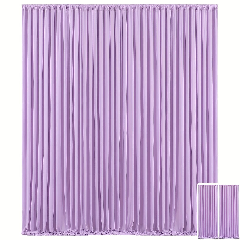10x10Ft Polyester Photography Backdrop 2-Pack – Photo Booth Background Curtain for Party, Birthday, Wedding, Holiday, Stage & Exhibition Decoration, Wrinkle-Free, Machine Washable, Easy Pole Install