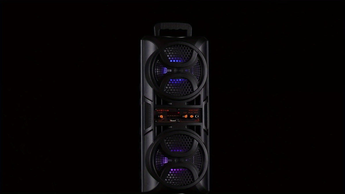 Portable Wireless PA Speaker System Dual 6.5" Subwoofer 3000W Bluetooth TWS Karaoke Outdoor Party Speaker with Microphone LED Light AUX USB FM Remote Control