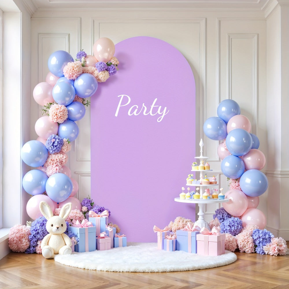 Spandex Arch Backdrop 2 Pack 6Ft x 6.6Ft Wrinkle-Free Stretch Photography Background with Bottom Zipper, Polyester Arched Cover Photo Prop for Wedding, Party, Gender Reveal & Birthday Decoration