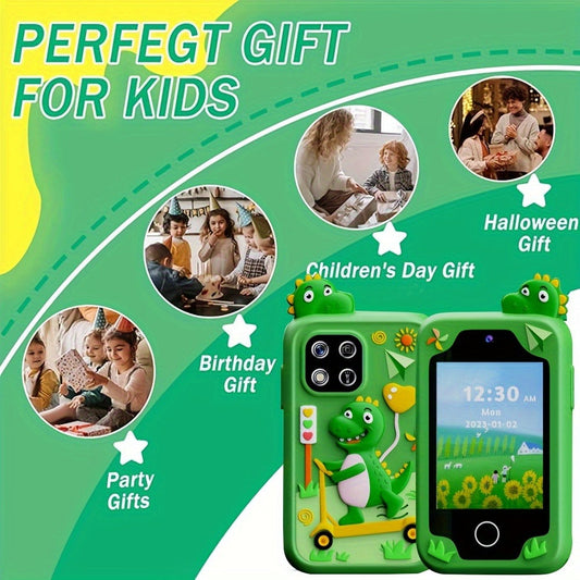 Kids Dinosaur Toy Phone with Touchscreen, Dual Cameras and 8GB Storage