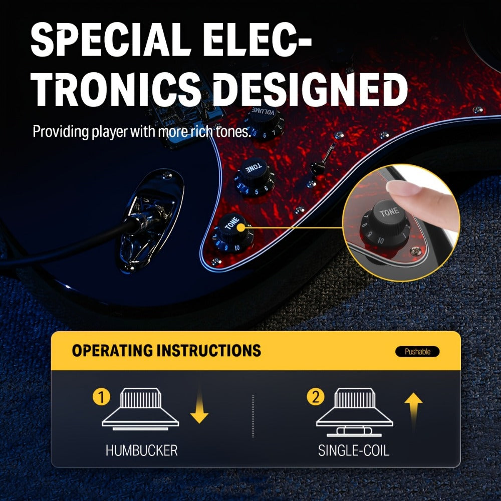 Electric Guitar, 39 Inch, Donner, Inch, Designer for Lessons and Practice detail image - detail view 5