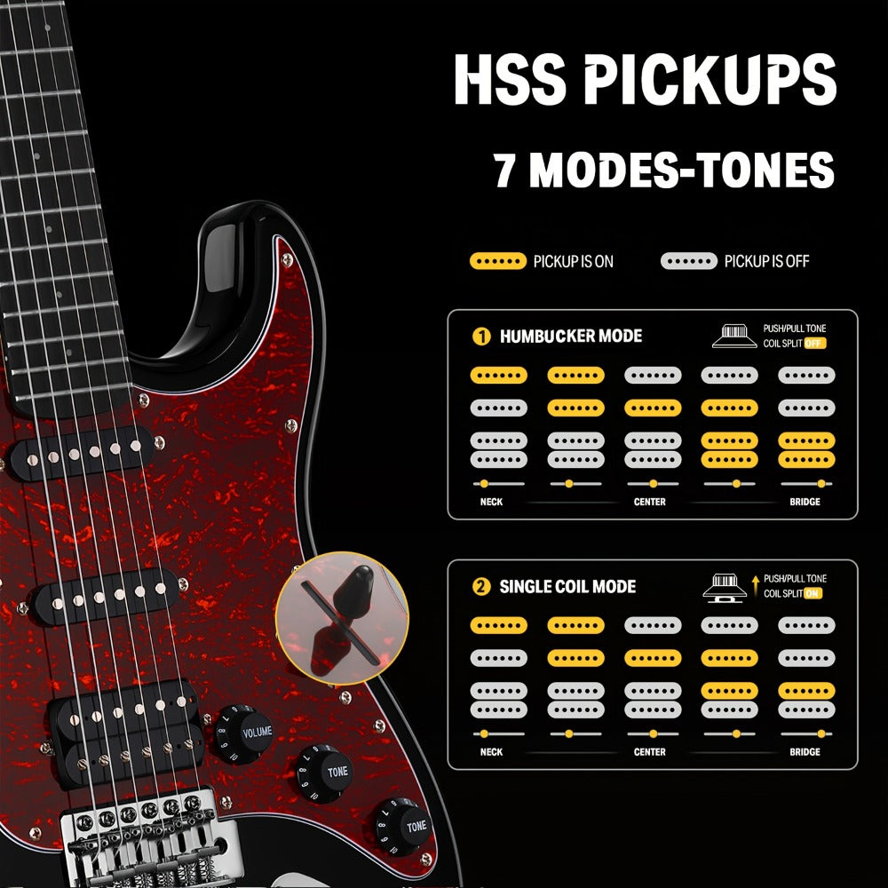 Electric Guitar, 39 Inch, Donner, Inch, Designer for Lessons and Practice detail image - detail view 6