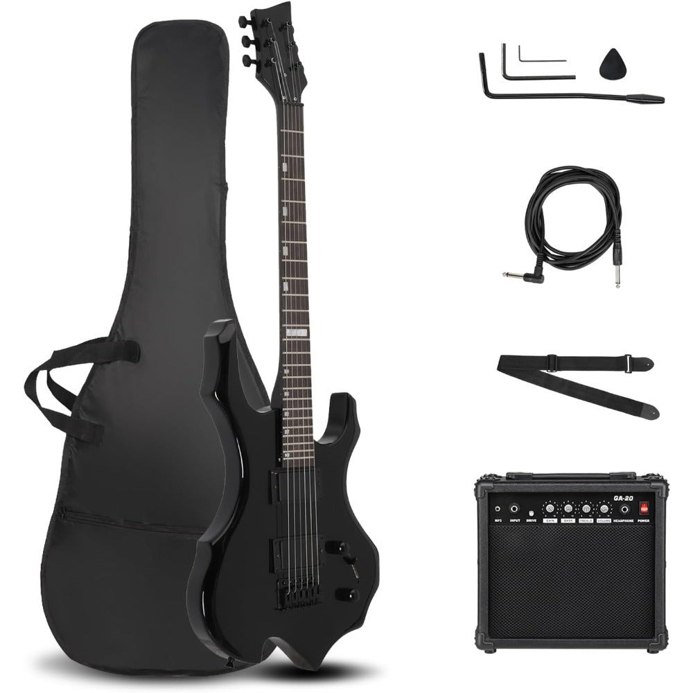 Electric Guitar, Adjustable, Portable, Amp, Set, Black for Lessons and Practice detail image - detail view 11