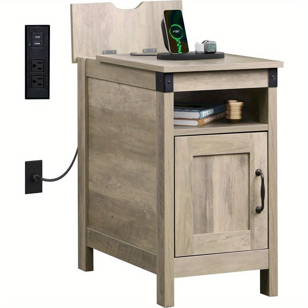 End Tables and Nightstands shown in the Greige option