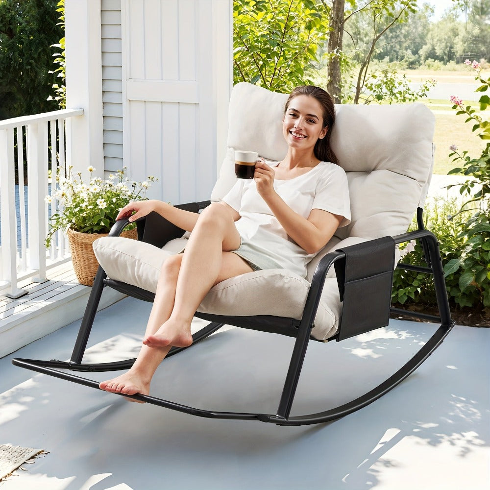 Extra-Large Outdoor Rocking Chair with Multiple Color Options for Patio detail image