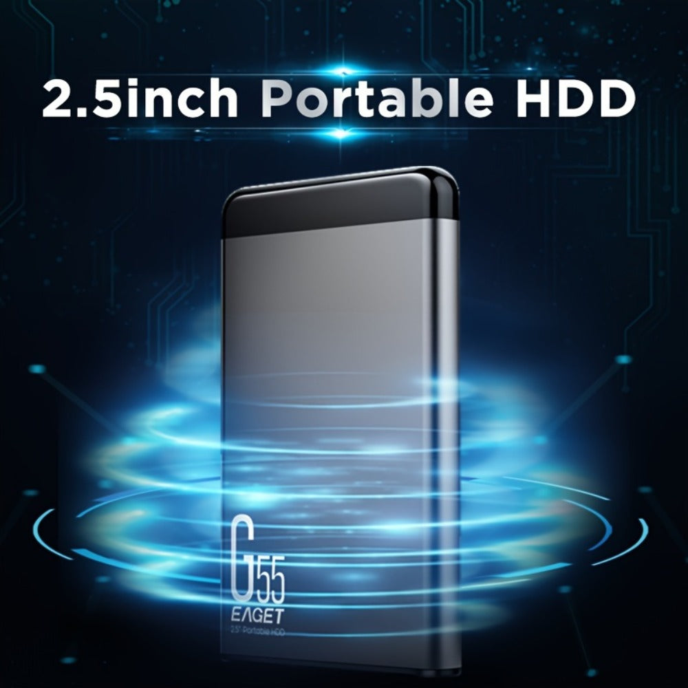 500GB Portable External Hard Drive USB 3.0 Metal Enclosure HDD High-Speed Mobile Backup Storage Plug & Play for PC Mac MacBook PS4 PS5 Xbox Smart TV – EAGET G55 Compact Durable Design