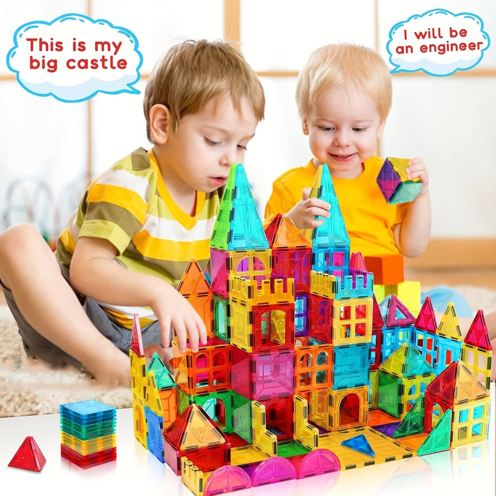 34-Piece Magnetic Tile Starter Building Set