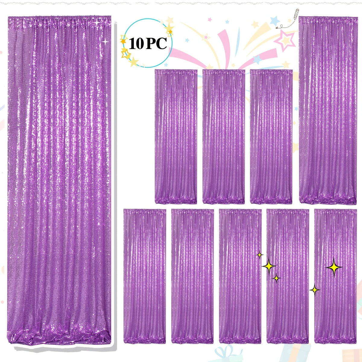 Sequin Backdrop Curtains 2FTx8FT Glitter Photography Background Panels for Party Wedding Birthday Stage Decoration Gold Yellow Shimmer Curtain Set 4 6 10 Panels Available