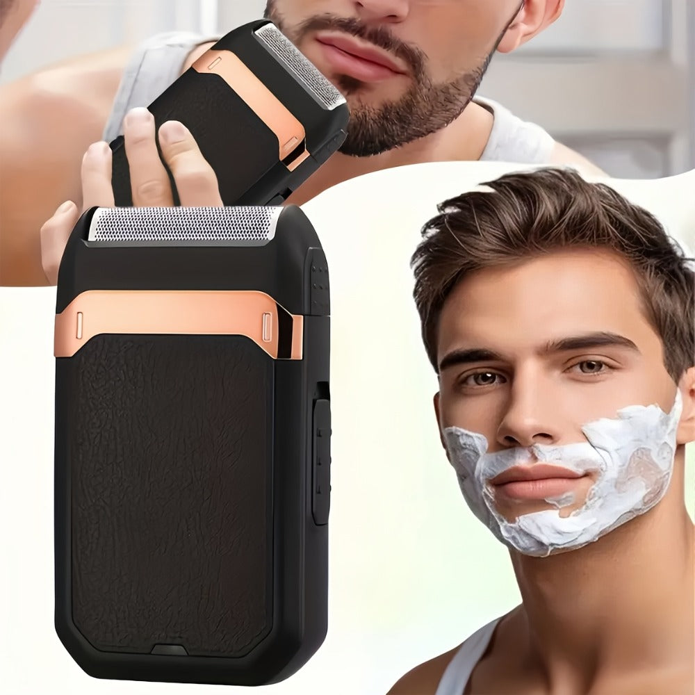 Electric Foil Shaver for Men USB Rechargeable Portable Razor with Built-In Sideburn Trimmer — Reciprocating Cordless Grooming Kit for Home & Travel, Close Shave for Sensitive Skin, Long Battery Life