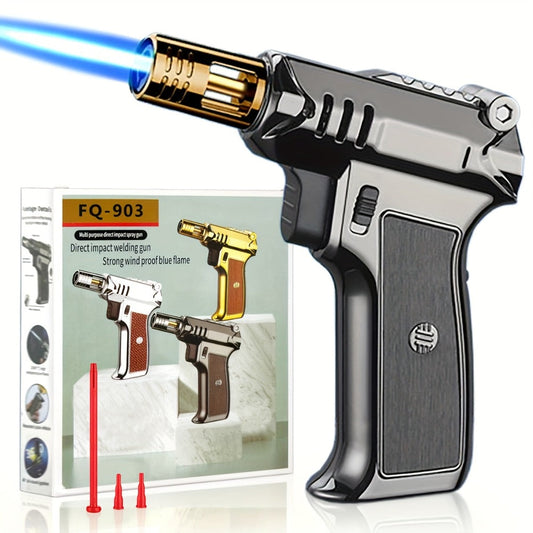 Kitchen Butane Torch with Adjustable 6-Inch Flame, Safety Lock and Tank Adapters
