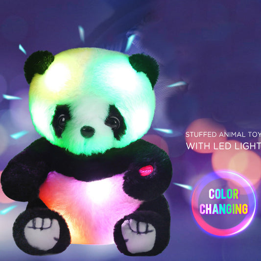 LED Light Up Panda Stuffed Animal, 8-Inch Kawaii Glow Night Light Plush