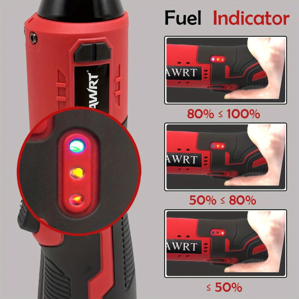 Cordless Electric Ratchet Wrench Set 12V - 45Nm High Torque 3/8" Rechargeable Ratchet Wrench with Battery, Charger & Toolbox for Automotive Repair, Angle Frame Installation & Home Improvement (4 Colors)