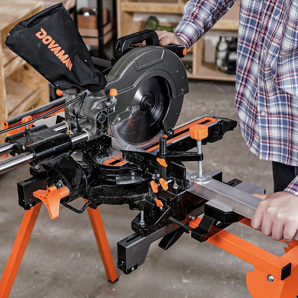 Miter Saw Stand with 78-1/8" Sliding Rail – 3-Step Quick Fold, 22LB Lightweight, 330LB Capacity, Universal Fit for DeWalt Makita Bosch & Most Miter Saw Brands