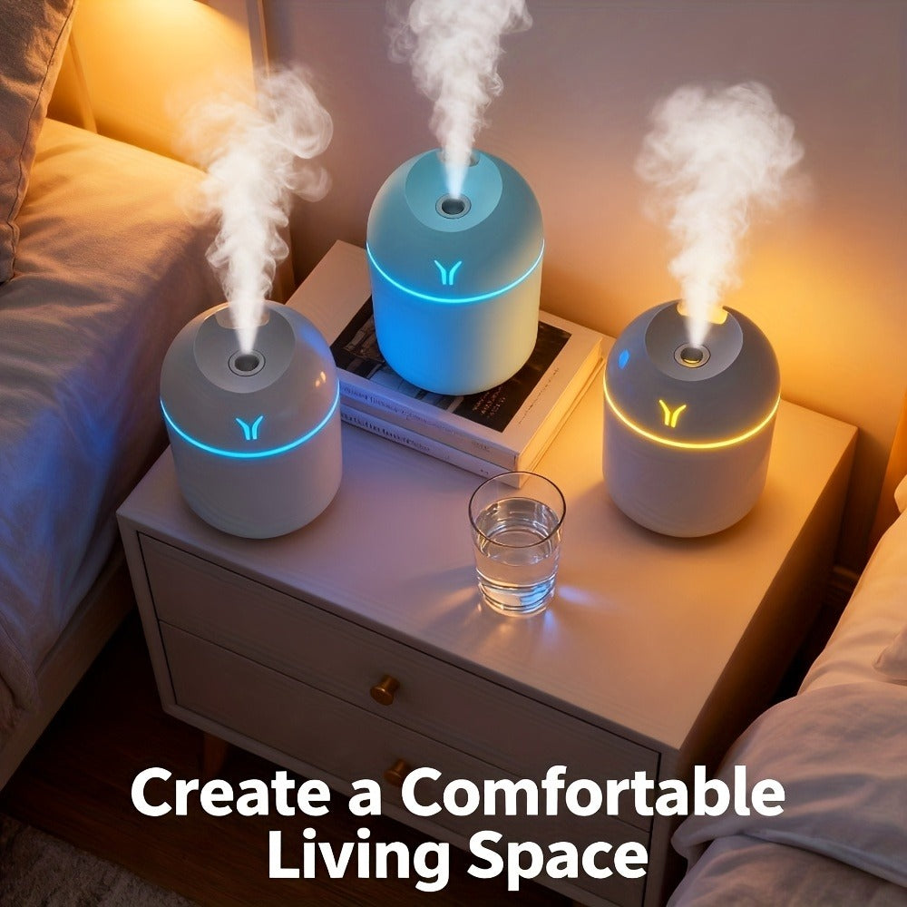 Aroma Diffuser Humidifier USB Mini – 3 Pack Cool Mist with Color Night Light, Portable for Bedroom, Car, Home & Dorm, Keeps Air Fresh & Plants Healthy, Gift for Men & Women (White+Blue+White)