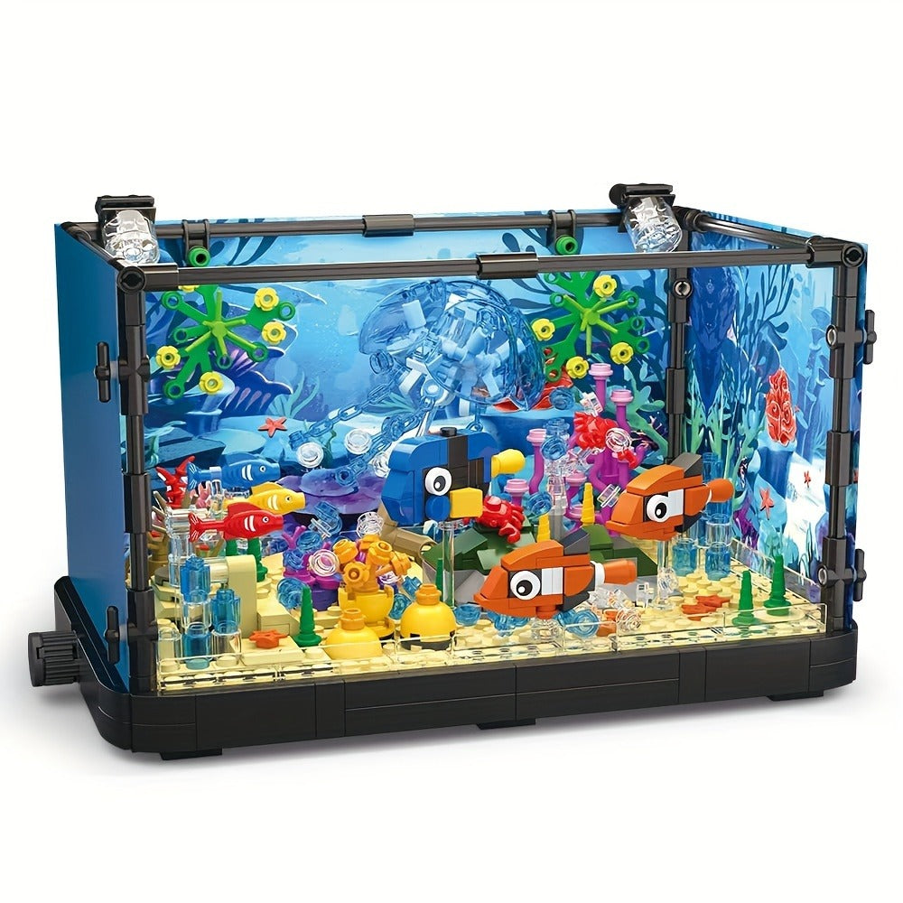 LED Aquarium Building Block Model, Jellyfish Fish Tank RB0049