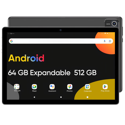 10 Inch Android 14 Tablet, 6GB RAM 64GB ROM 1TB Expandable, 6000mAh Battery, 2.0GHz Processor, IPS Touchscreen, GPS WiFi Split Screen Dual Camera – Black/Blue