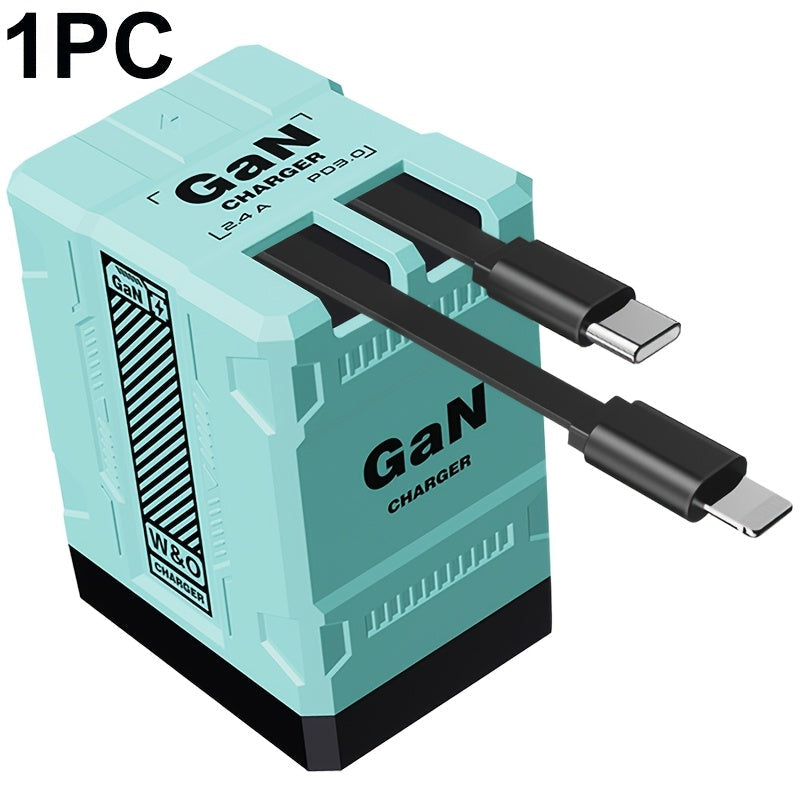 Built-In Cable USB-C Fast Charger 66W 120W – Integrated Type-C Cord 80cm 120cm PD 27W Charging Head for iPhone 17 16 15 14 13 12 Pro Max, Samsung Galaxy, Xiaomi Android, 1pc or 2pcs Set 6 Colors